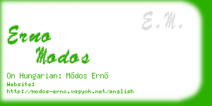 erno modos business card